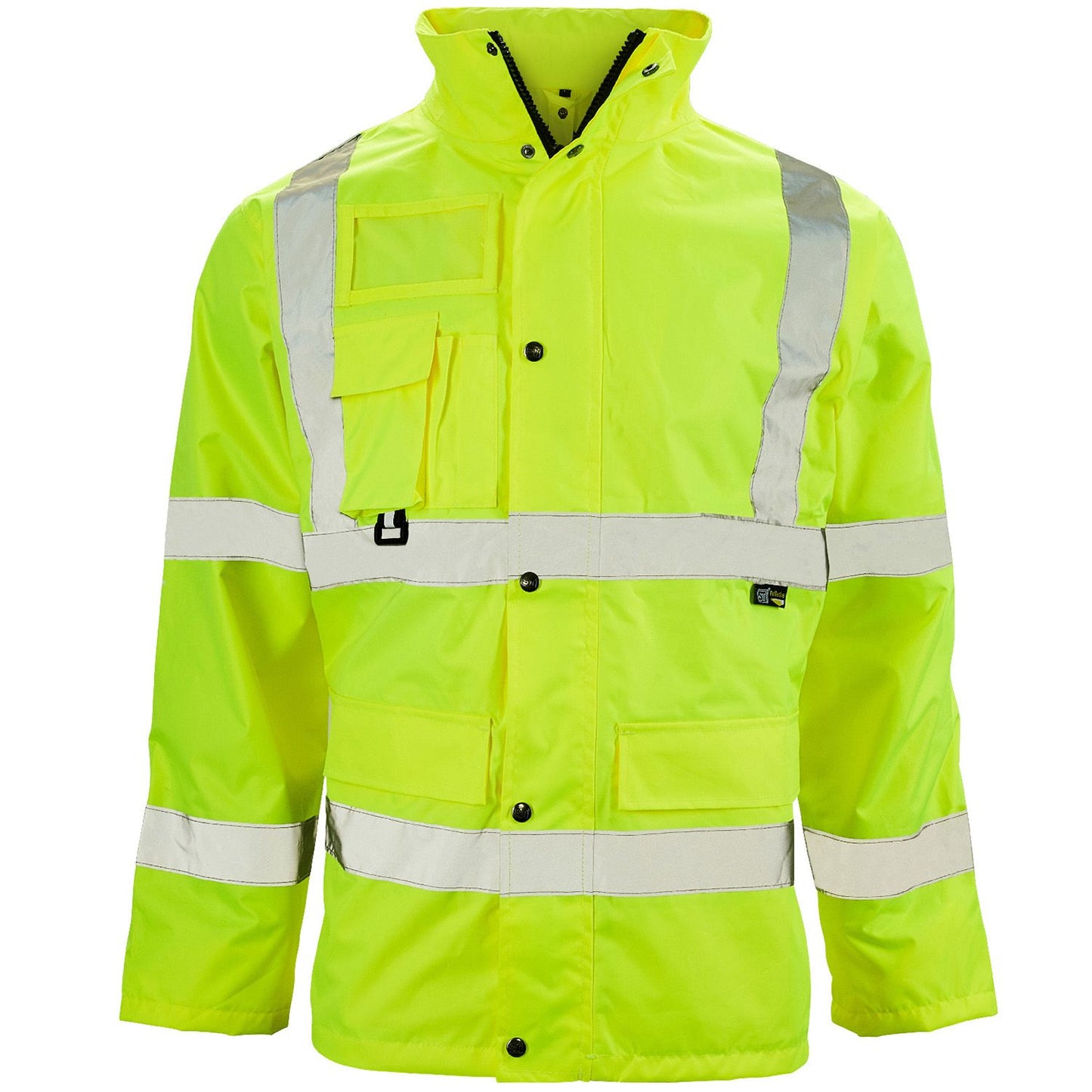 Supertouch Hi Vis Yellow Breathable Waterproof Jacket with Interactive Zip