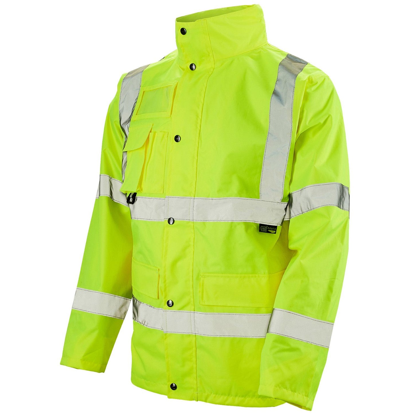 Supertouch Hi Vis Yellow Breathable Waterproof Jacket with Interactive Zip