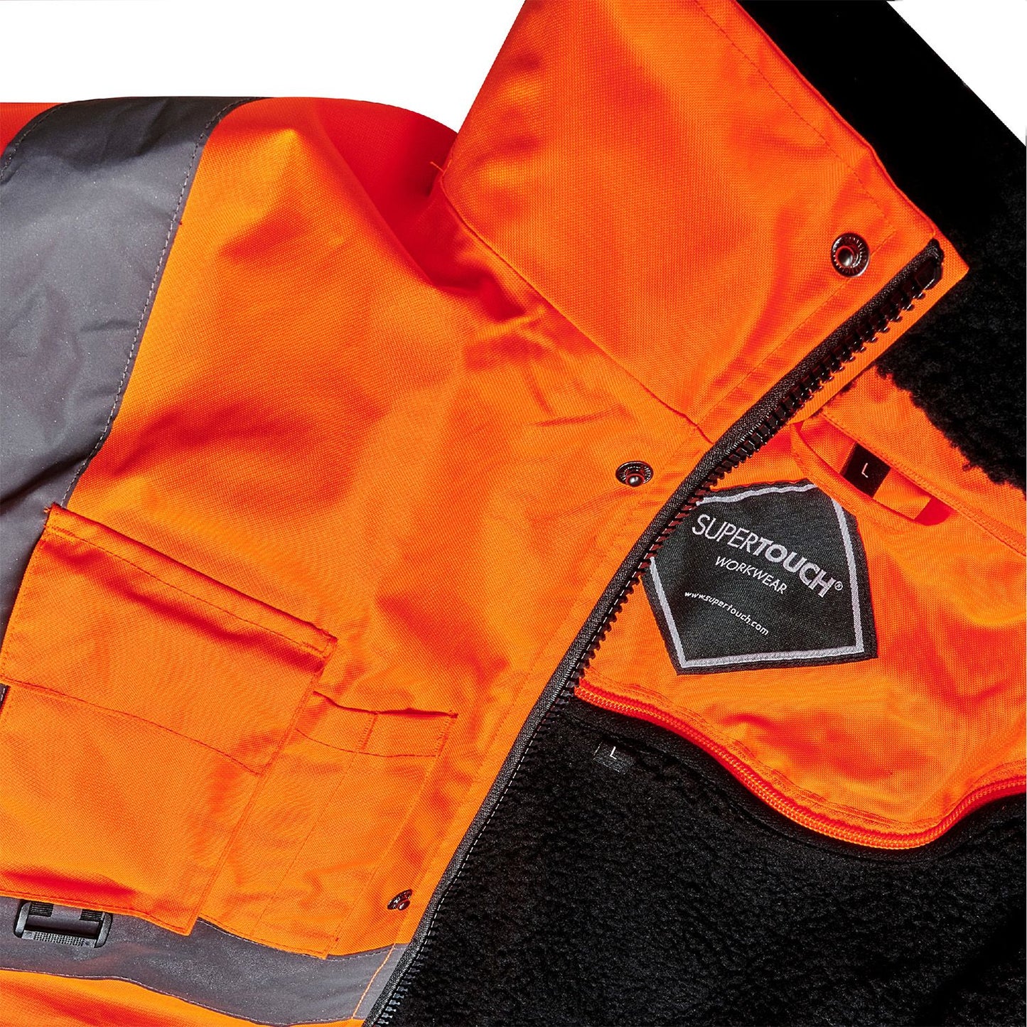 Supertouch Hi Vis Orange 2 in 1 Breathable Bomber Jacket Class 3 Waterproof