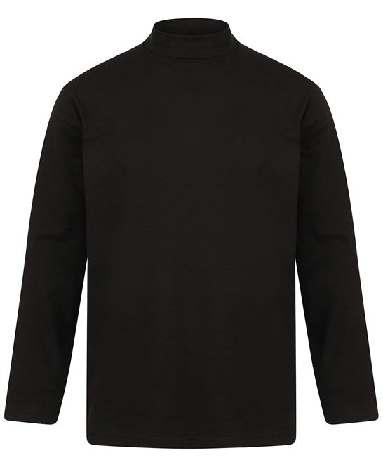 Henbury Long Sleeve Roll Neck Top Cotton Stretch Comfortable Smart Casual Wear