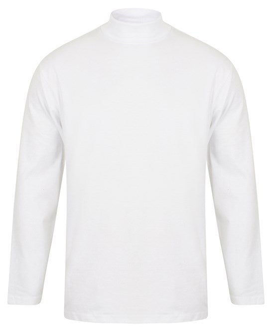 Henbury Long Sleeve Roll Neck Top Cotton Stretch Comfortable Smart Casual Wear