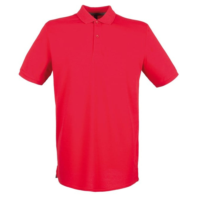 Henbury Micro-Fine PiquÃ© Polo Shirt Classic Red Modern Fit Lightweight Cotton