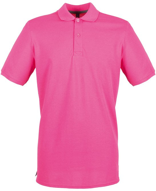 Henbury Micro-Fine PiquÃ© Polo Shirt Fuchsia Modern Fit Lightweight Cotton