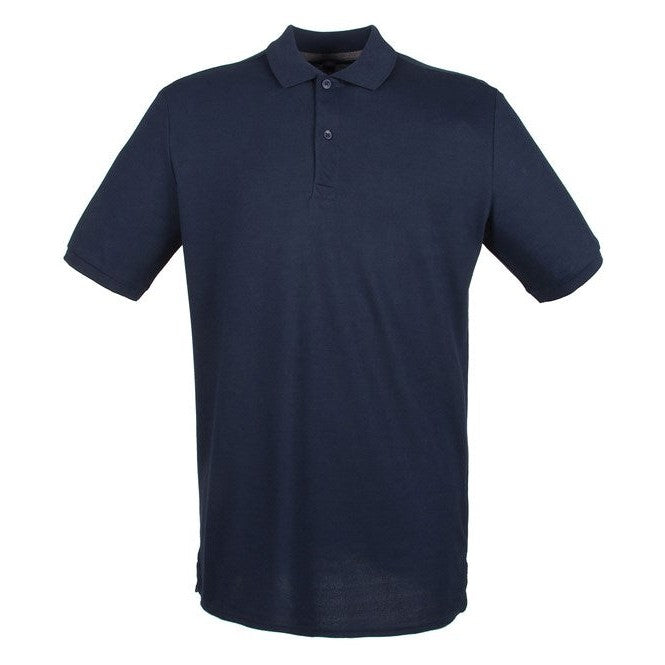 Henbury Micro-Fine PiquÃ© Polo Shirt Navy Modern Fit Lightweight Cotton