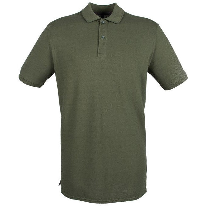 Henbury Micro-Fine PiquÃ© Polo Shirt Olive Modern Fit Lightweight Cotton