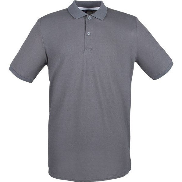 Henbury Micro-Fine PiquÃ© Polo Shirt Steel Grey Modern Fit Lightweight Cotton