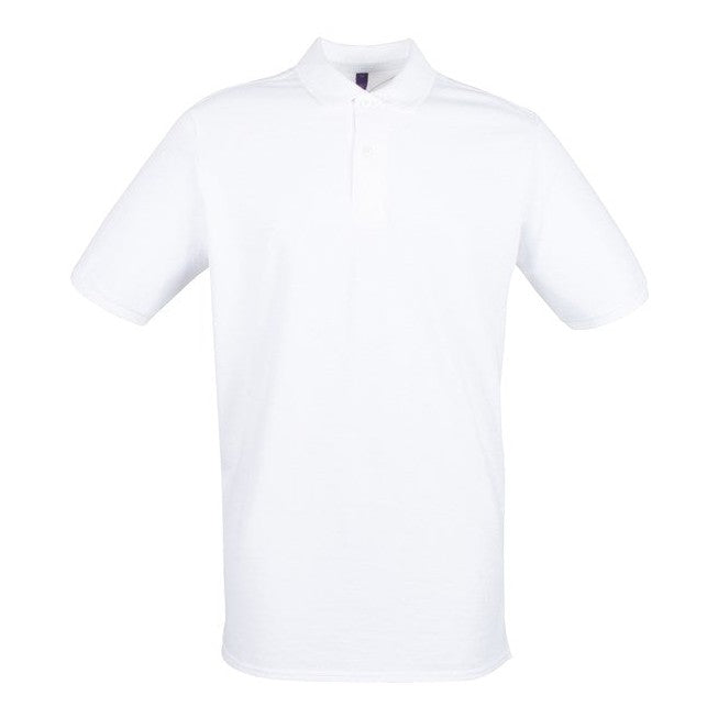 Henbury Micro-Fine PiquÃ© Polo Shirt White Modern Fit Lightweight Cotton