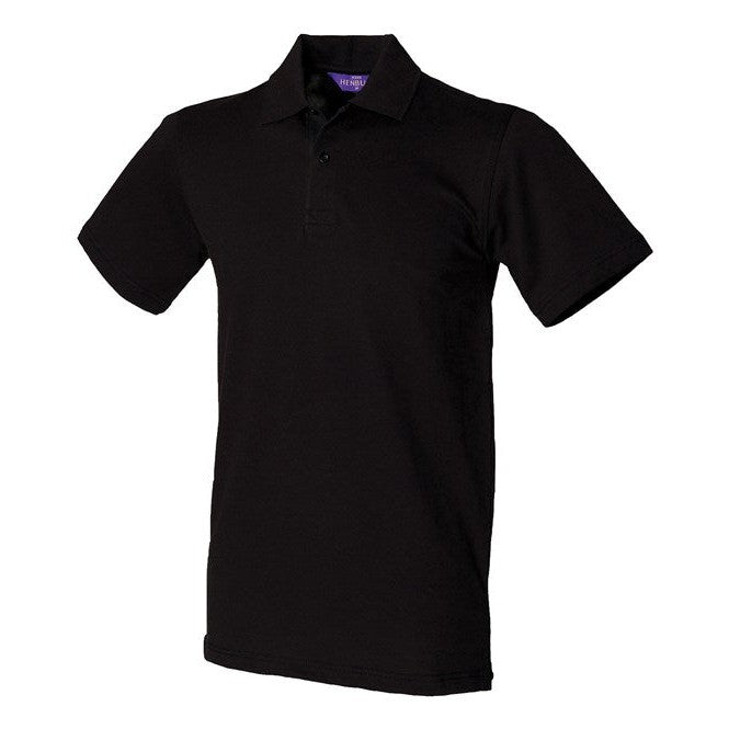 Henbury Slim Fit Stretch PiquÃ© Polo Shirt Cotton 2-Button Placket XS-2XL