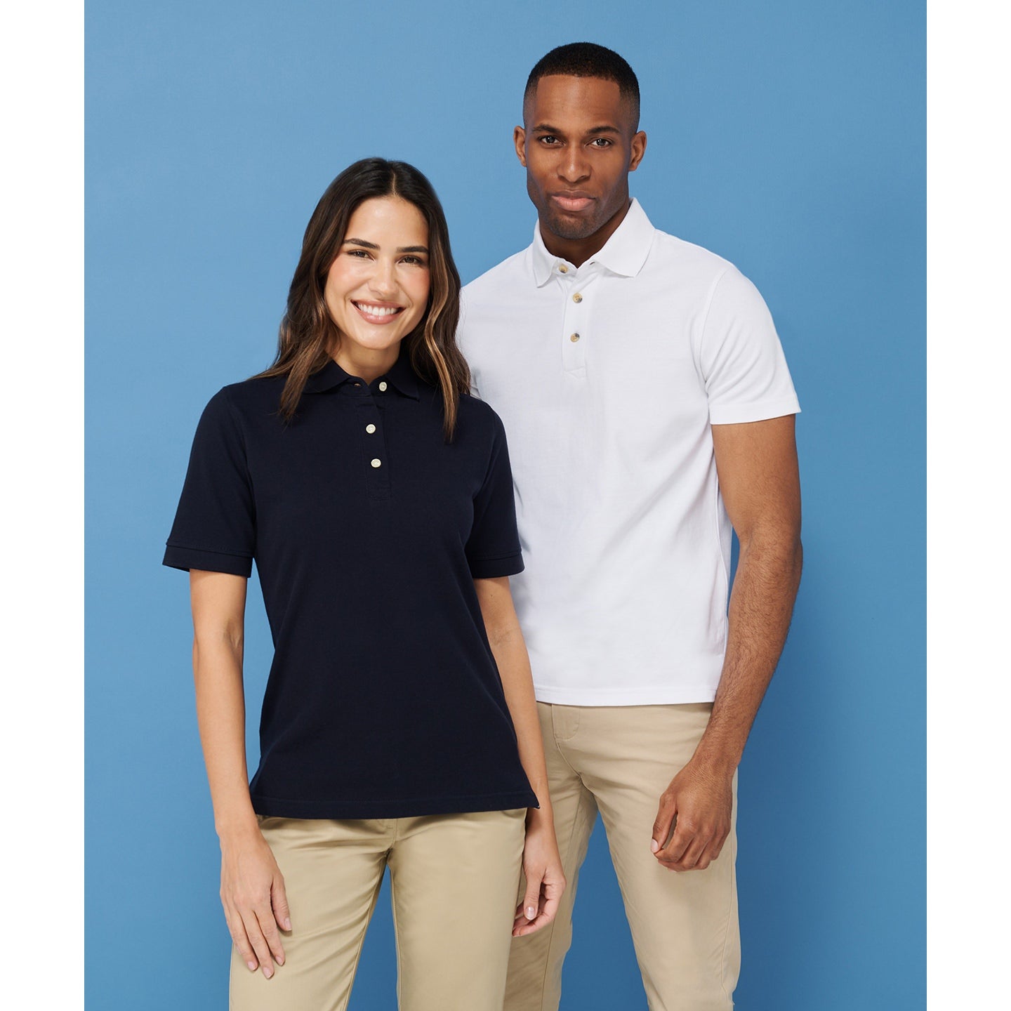 Henbury Slim Fit Stretch PiquÃ© Polo Shirt Cotton 2-Button Placket XS-2XL