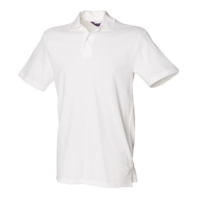 Henbury Slim Fit Stretch PiquÃ© Polo Shirt Cotton 2-Button Placket XS-2XL