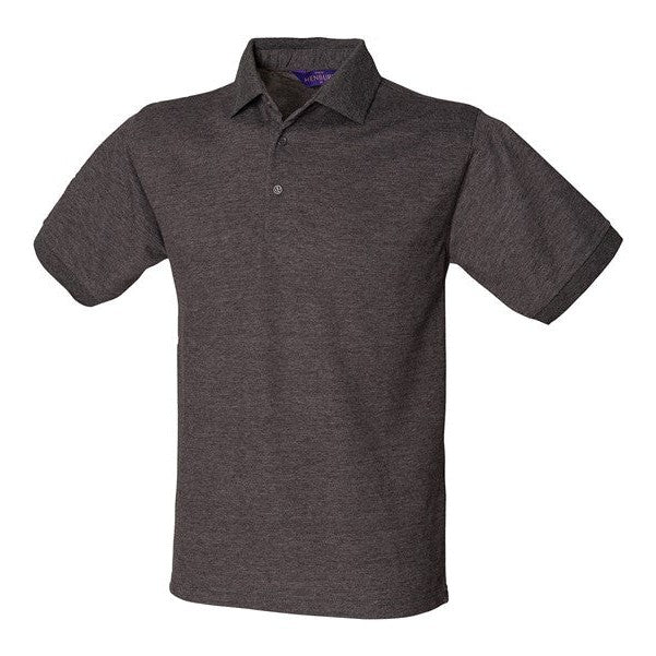 Henbury Classic PiquÃ© Polo Shirt 65/35 Charcoal Workwear Modern Fit XS-5XL