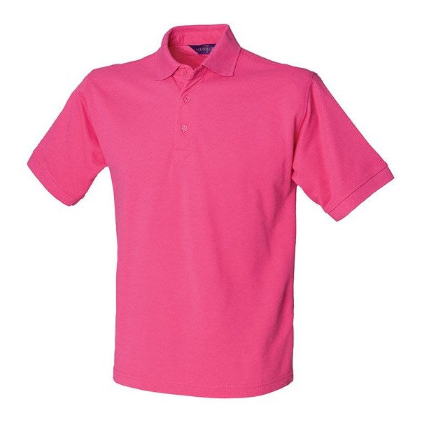 Henbury Classic PiquÃ© Polo Shirt 65/35 Fuchsia Workwear Modern Fit Sizes XS-5XL