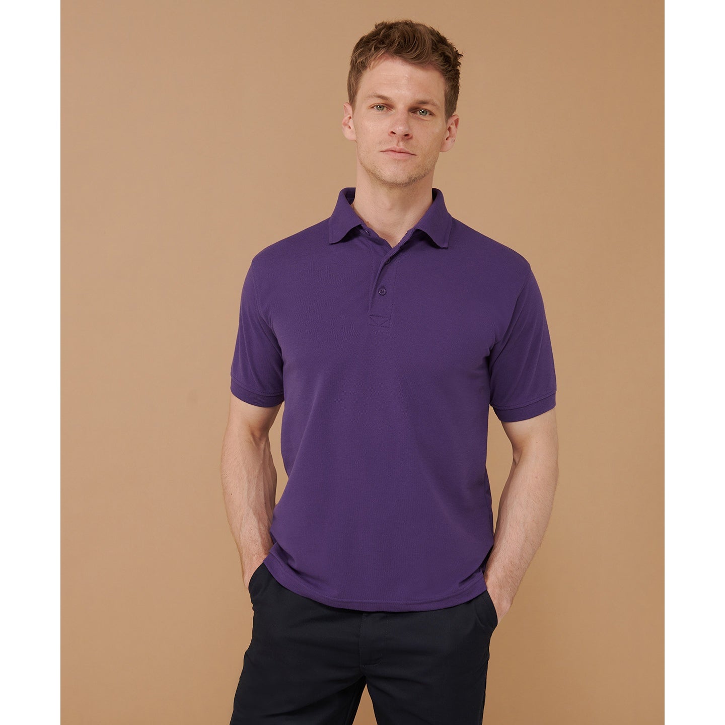 Henbury Classic PiquÃ© Polo Shirt 65/35 Fuchsia Workwear Modern Fit Sizes XS-5XL