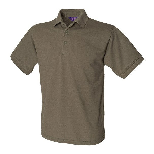 Henbury Classic PiquÃ© Polo Shirt 65/35 Fabric Olive Workwear Modern Fit