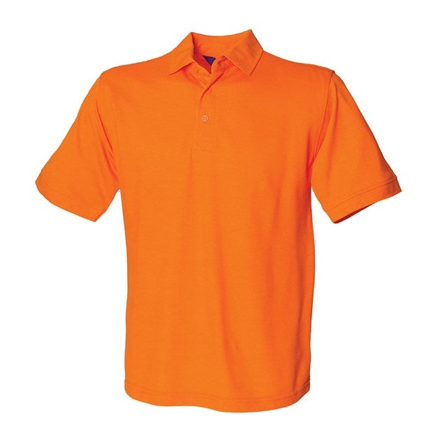 Henbury Classic PiquÃ© Polo Shirt 65/35 Fabric Orange Workwear Modern Fit
