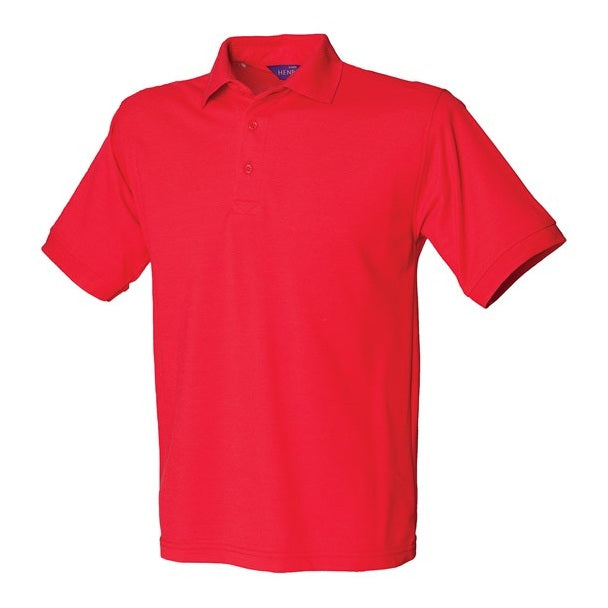 Henbury Classic PiquÃ© Polo Shirt 65/35 Red Workwear Modern Fit Sizes XS-5XL