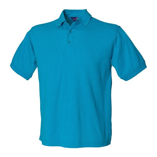 Henbury Classic PiquÃ© Polo Shirt 65/35 Turquoise Workwear Modern Fit  XS-5XL