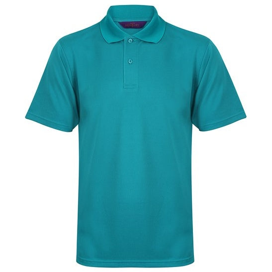Henbury Coolplus Polo Shirt Bright Jade Wicking Performance Micro PiquÃ©