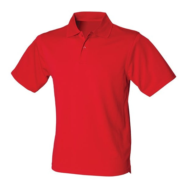 Henbury Coolplus Polo Shirt Classic Red Wicking Yarn Easycare Micro PiquÃ©