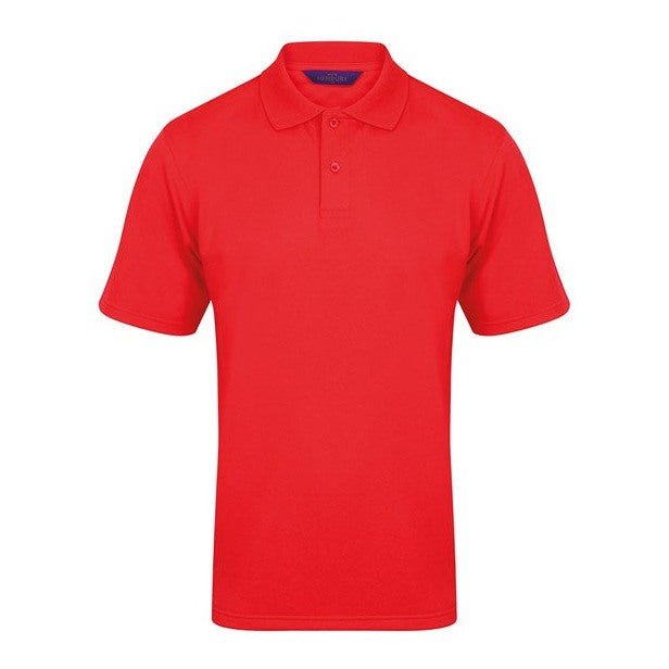 Henbury Coolplus Polo Shirt Red Wicking Performance Micro PiquÃ© Men's Sizes