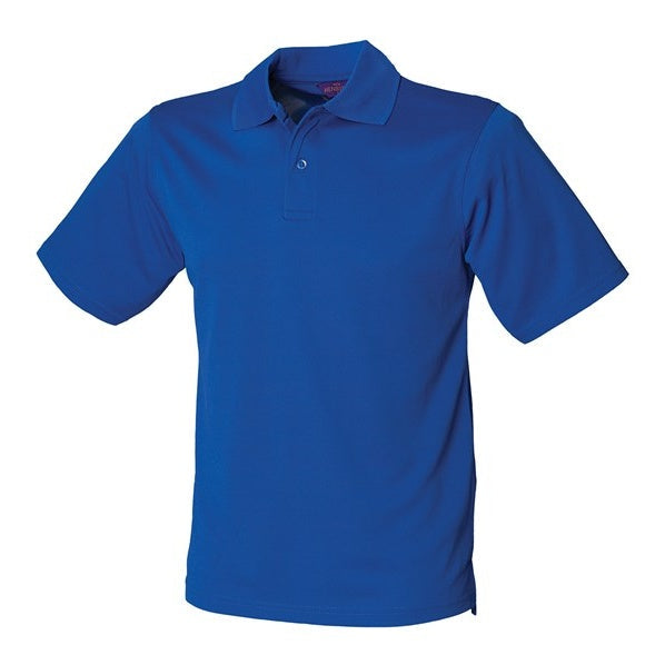 Henbury Coolplus Polo Shirt Royal Wicking Performance Micro PiquÃ© Men's Size