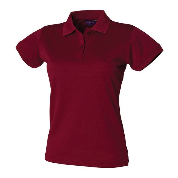 Henbury Women's Coolplus Polo Shirt Burgundy Wicking Performance Fitted XS-3XL