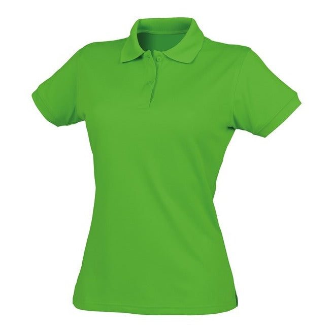 Henbury Women's Coolplus Polo Shirt Lime Green Fitted Wicking Performance Top