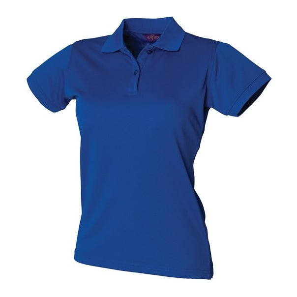 Henbury Women's Coolplus Polo Shirt Fitted Wicking Performance Royal Blue