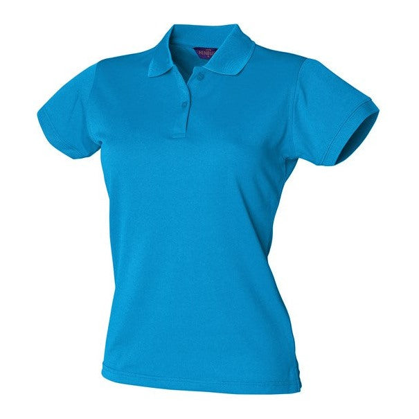 Henbury Women's Coolplus Polo Shirt Sapphire Blue Fitted Wicking Performance