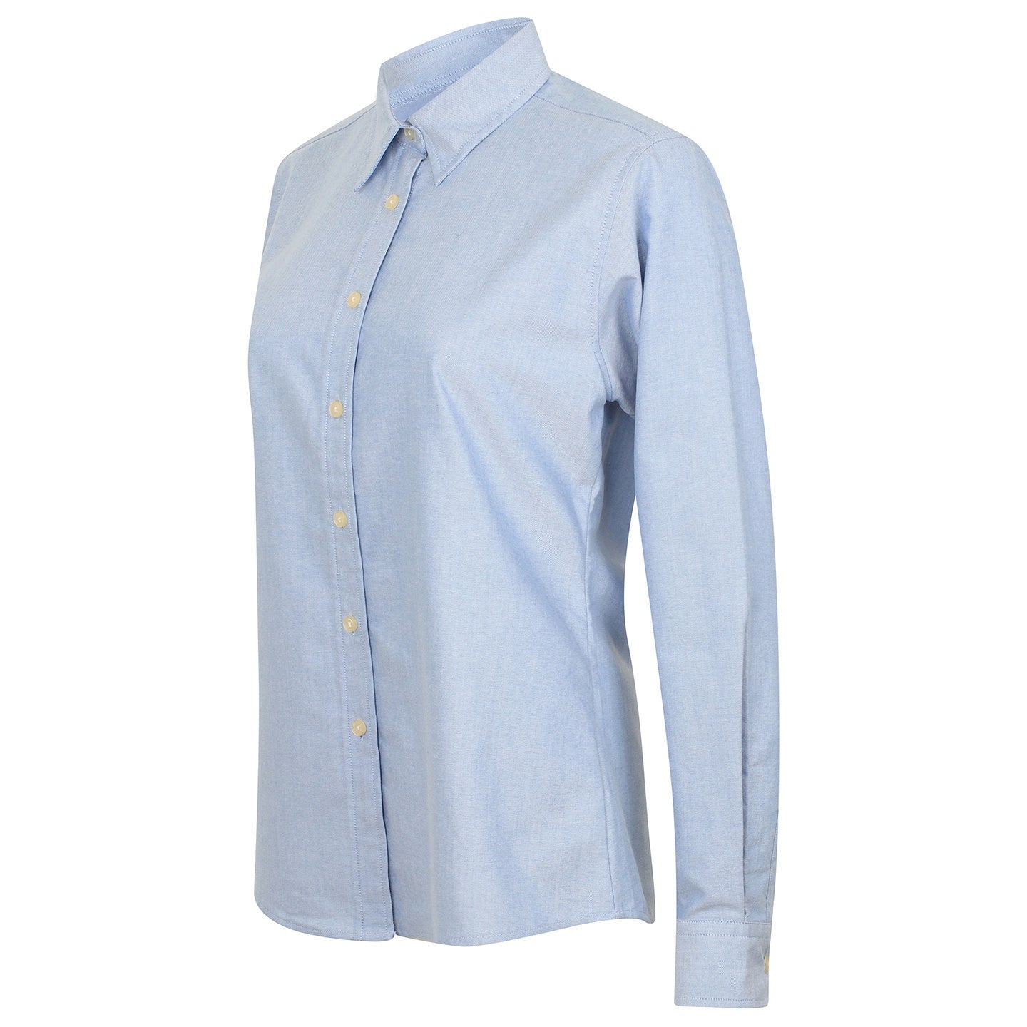 Henbury Women's Classic Long Sleeve Oxford Shirt Wrinkle Resistant Cotton Blend