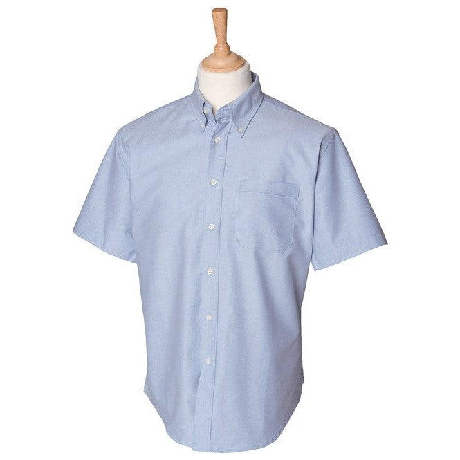 Henbury Classic Fit Short Sleeve Oxford Shirt Wrinkle-Resistant Corporate Wear