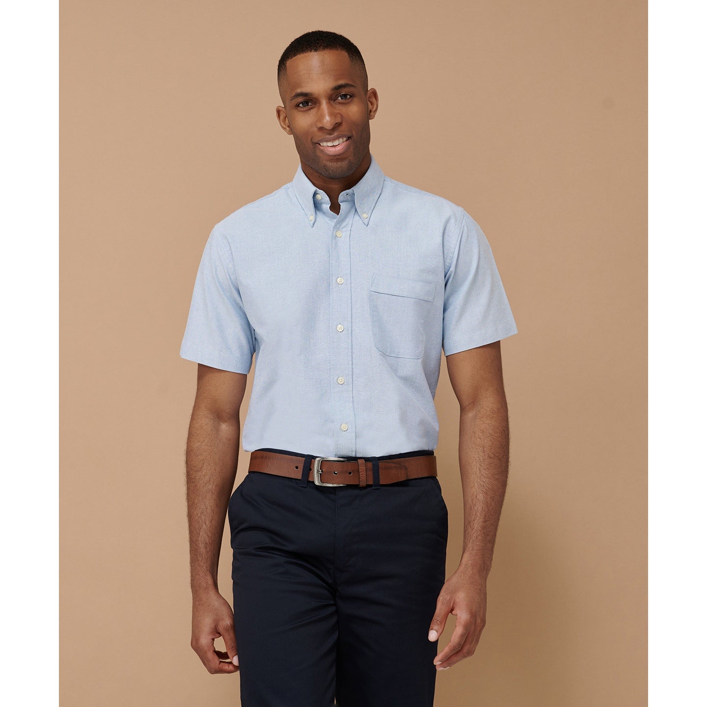 Henbury Classic Fit Short Sleeve Oxford Shirt Wrinkle-Resistant Corporate Wear