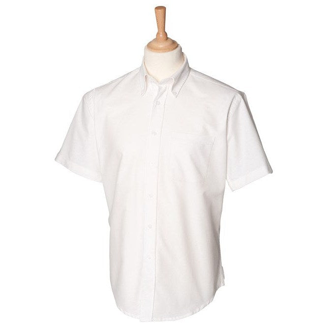 Henbury Classic Fit Short Sleeve Oxford Shirt Wrinkle-Resistant Corporate Wear