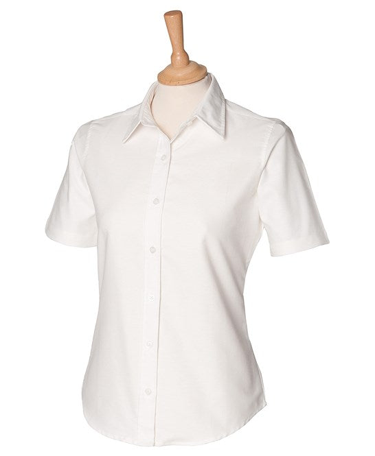 Henbury Women's Classic Fit Short Sleeve Oxford Shirt Wrinkle-Resistant