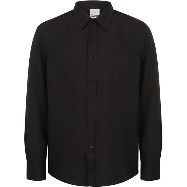 Henbury Antibacterial Wicking Long Sleeve Shirt Quick Dry Regular Fit S-4XL