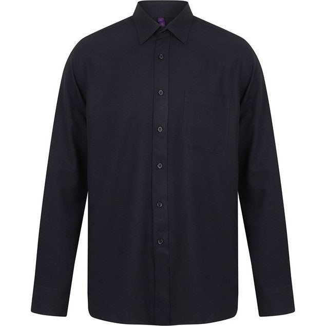 Henbury Antibacterial Wicking Long Sleeve Shirt Quick Dry Regular Fit S-4XL