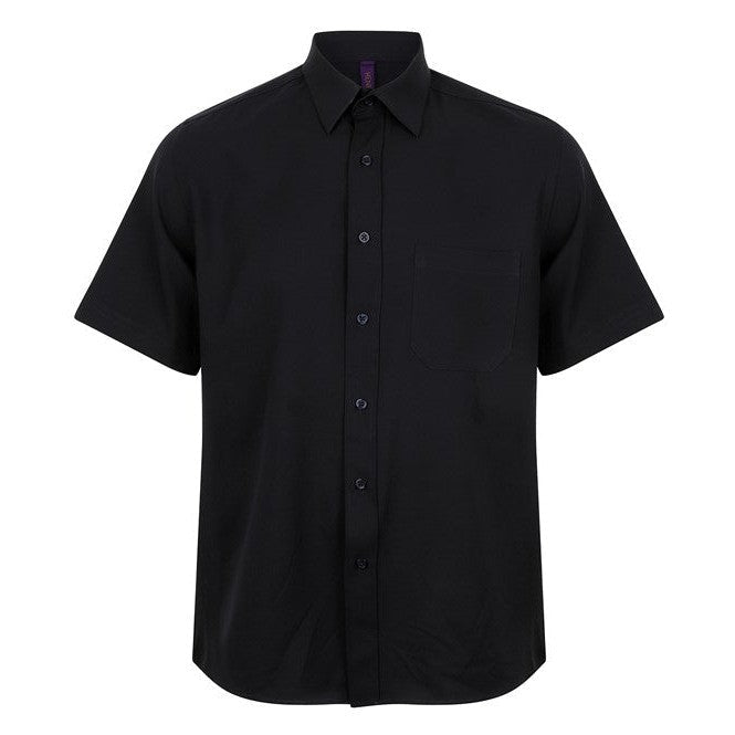 Henbury Antibacterial Wicking Short Sleeve Shirt Quick Dry Regular Fit S-4XL