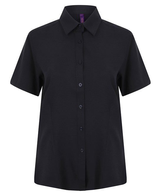 Henbury Women's Antibacterial Wicking Short Sleeve Shirt Quick Dry UVPF 50