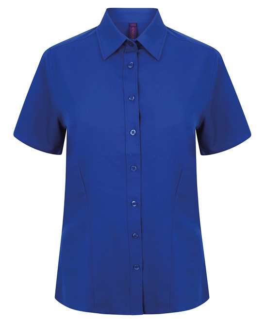 Henbury Women's Antibacterial Wicking Short Sleeve Shirt Quick Dry UVPF 50