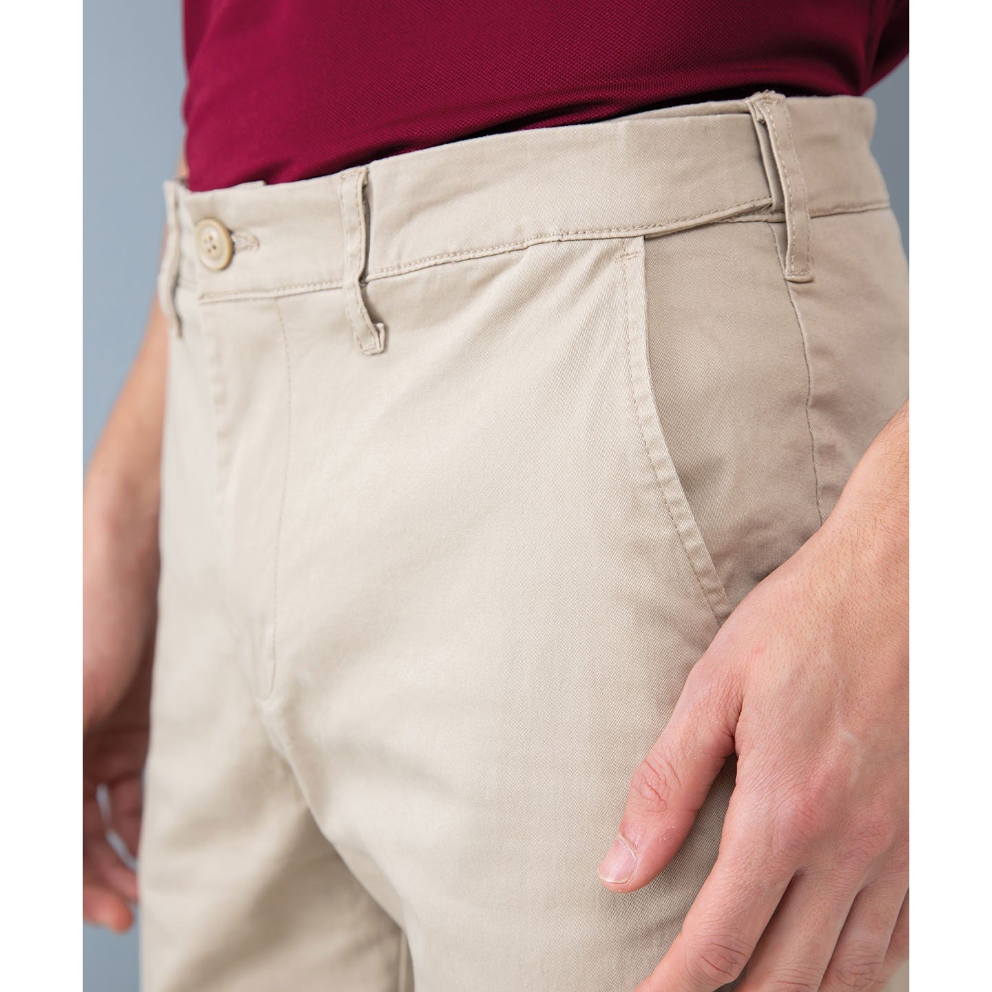 Henbury Stretch Chinos Slim Fit Flex Waistband Cotton Twill Men's Trousers
