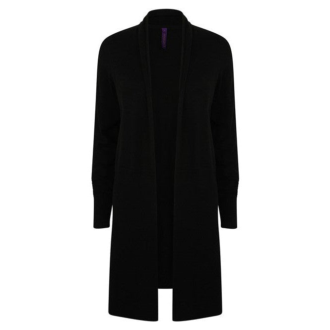 Henbury Women's Longline Open Cardigan 50% Cotton 50% Acrylic Modern Style