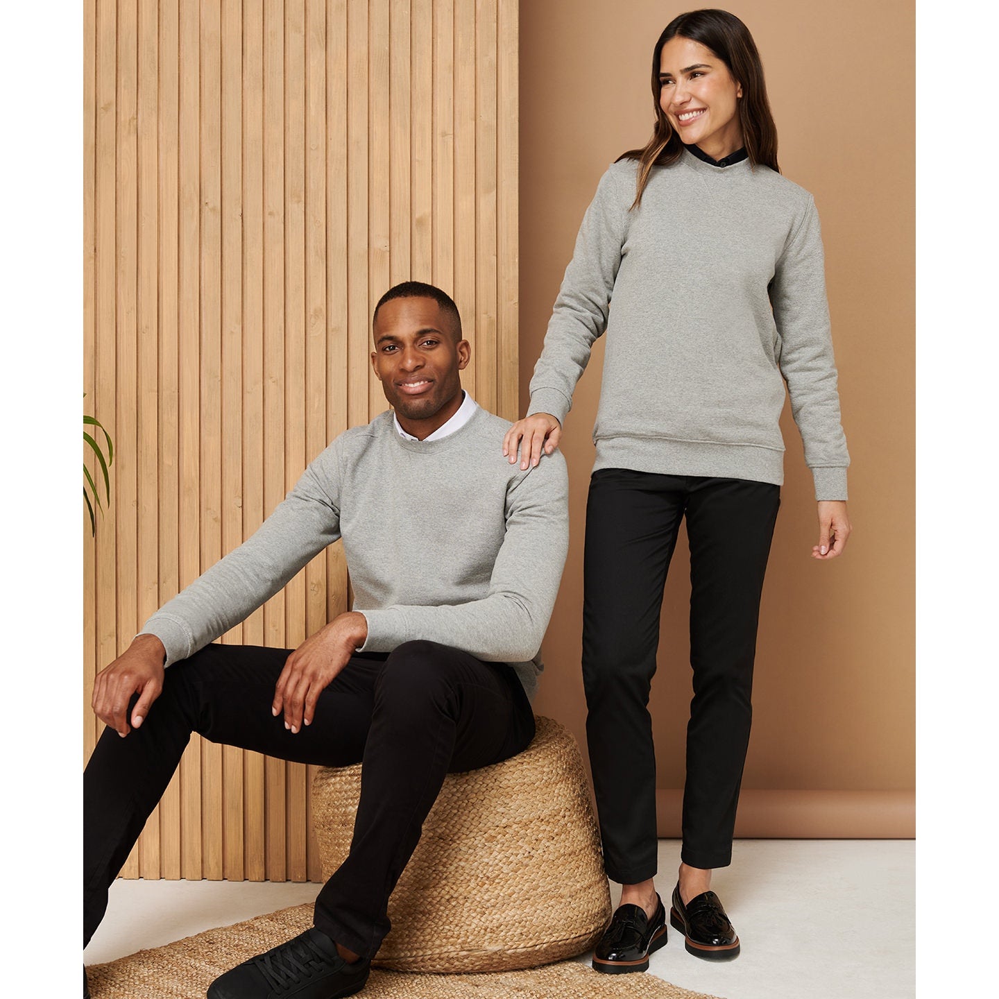 Henbury Unisex Sustainable Sweatshirt Recycled Cotton Polyester Crew Neck