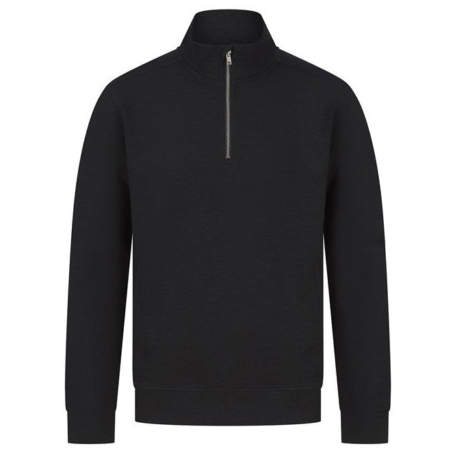 Henbury Unisex Sustainable Â¼ Zip Sweatshirt Recycled Materials Eco-Friendly