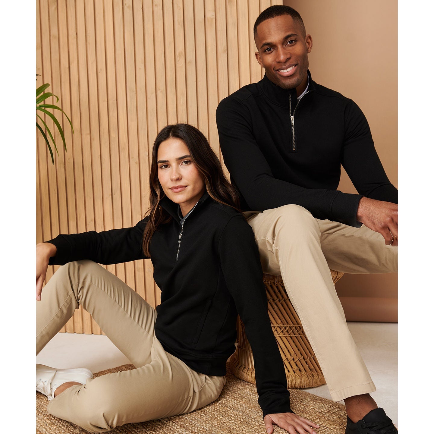 Henbury Unisex Sustainable Â¼ Zip Sweatshirt Recycled Materials Eco-Friendly