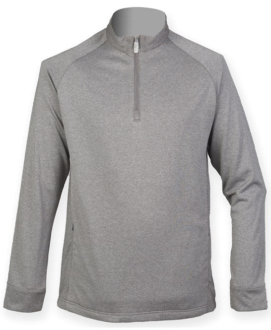 Henbury Quarter Zip Top Wicking Finish Fleece Inner Sportswear Adult Sizes
