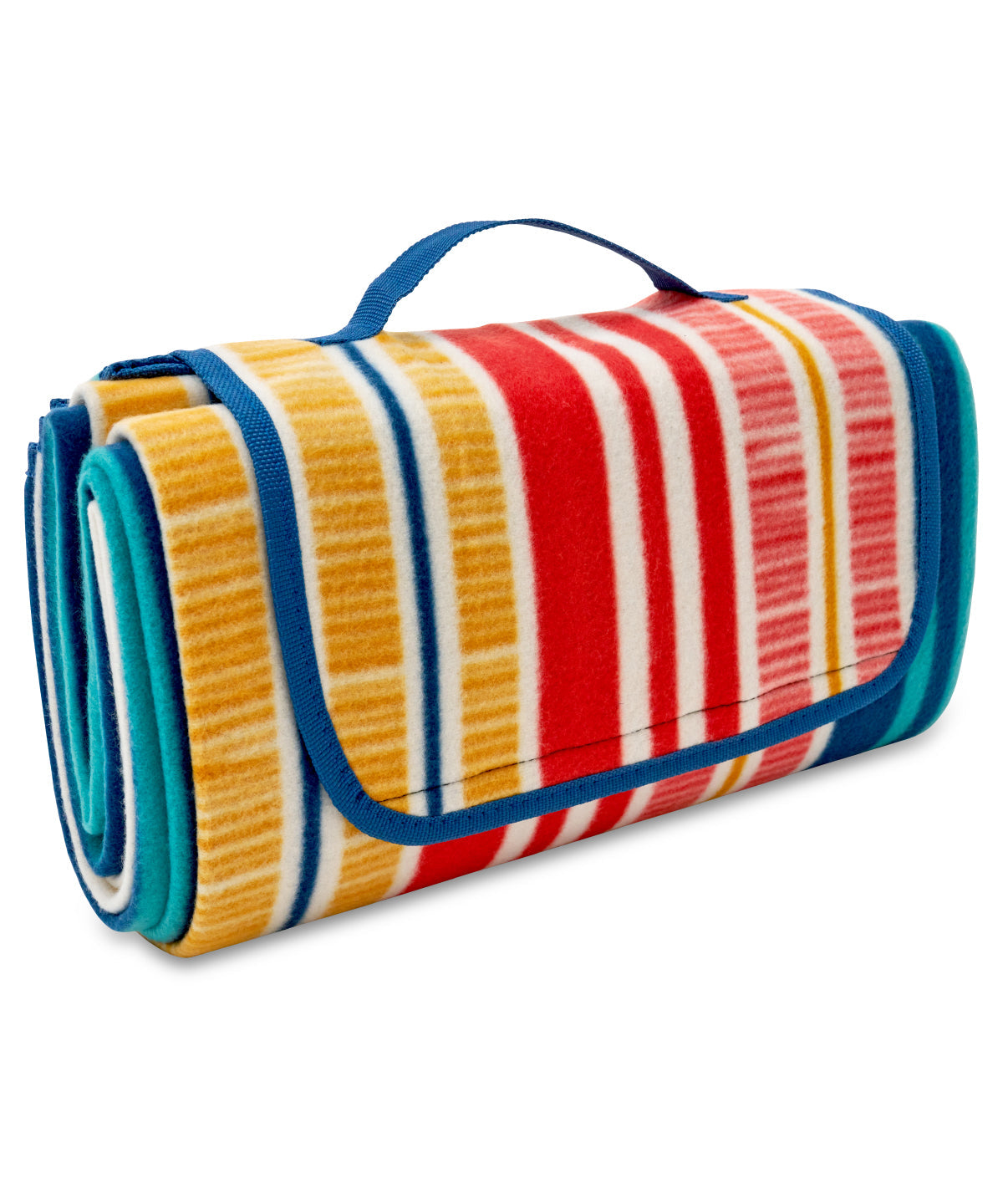 Textured Stripe Beach Mat 150cm x 180cm Portable with Fabric Straps