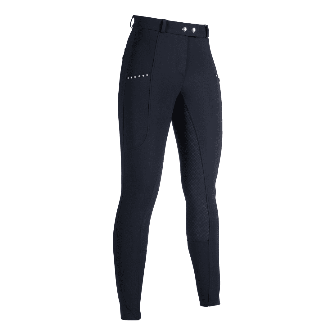 HKM Monaco Silicone Full Seat Winter Riding Breeches with Rhinestone Pocket