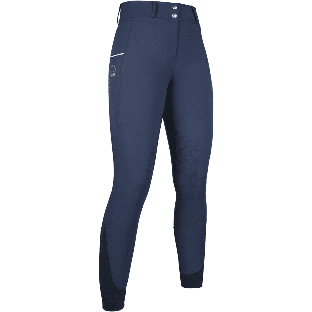 HKM Comfort FLO Style Silicone Knee Patch Riding Breeches for Equestrian