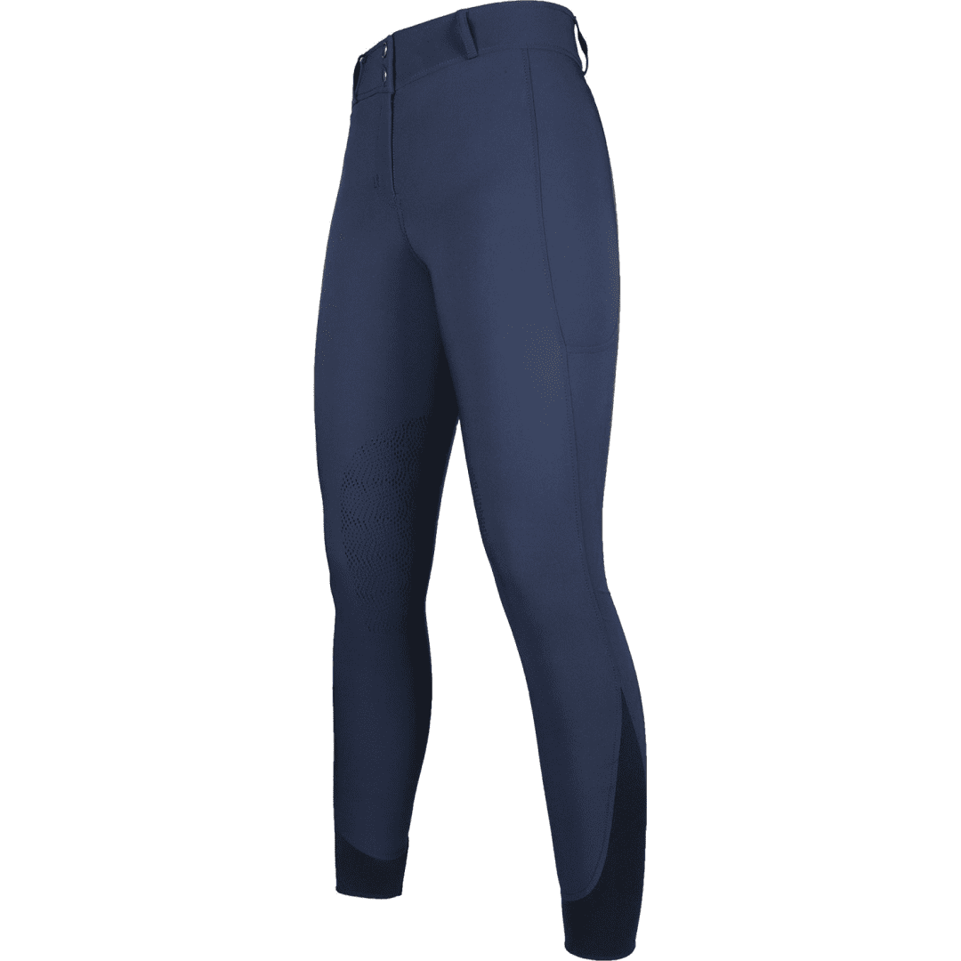 HKM Comfort FLO Style Silicone Knee Patch Riding Breeches for Equestrian