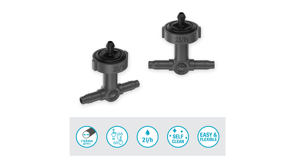 Gardena Inline Drip Head 2 l/h Pressure Compensating Self-Cleaning System